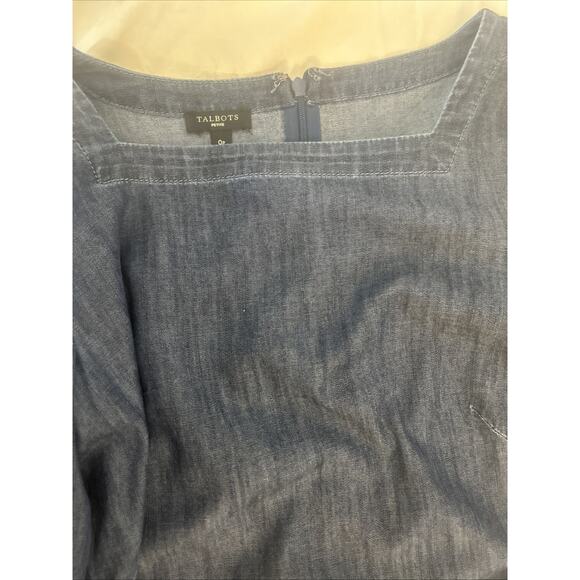 Talbots Denim Dress Womans Zero Petite Cottage Minimalist Western Effortless - Picture 8 of 10